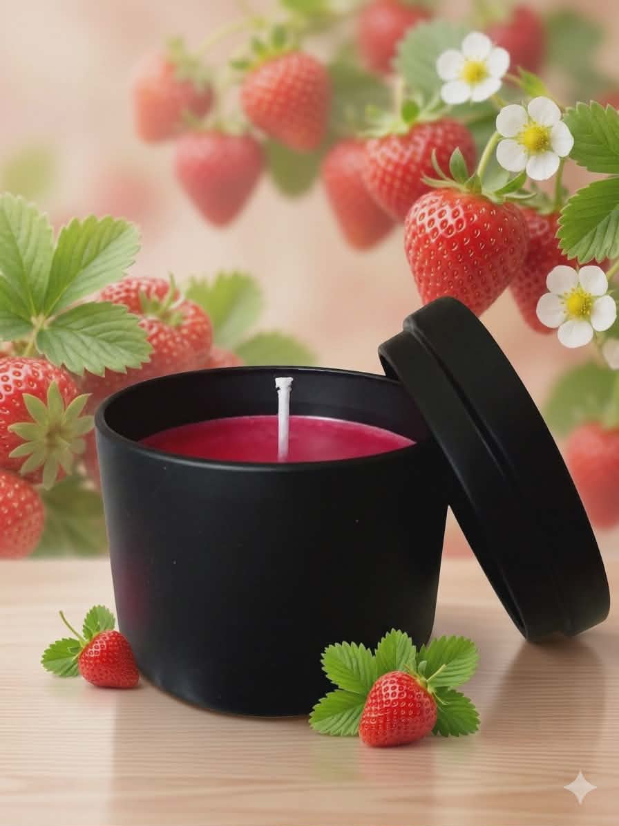 Bougie cire de soja fraise